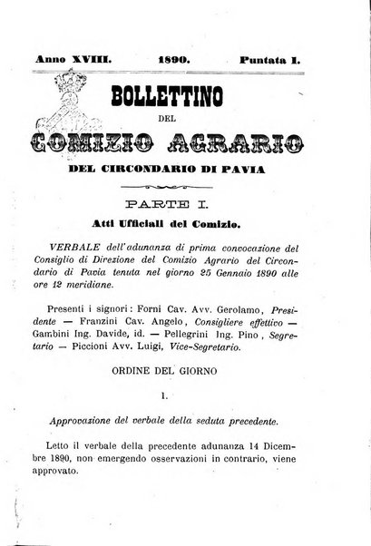 Bollettino del comizio agrario del circondario di Pavia