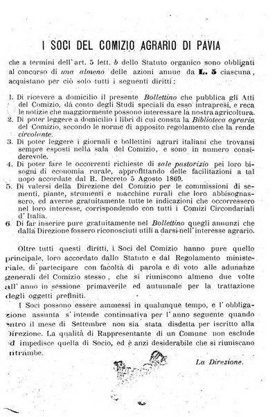 Bollettino del comizio agrario del circondario di Pavia