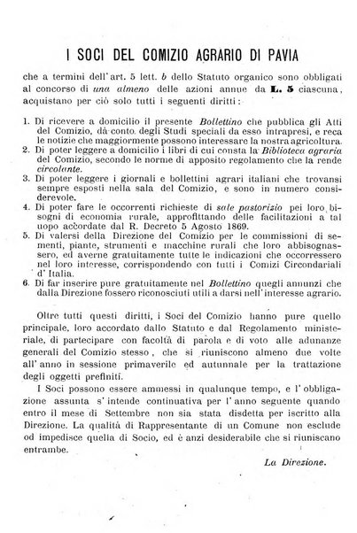 Bollettino del comizio agrario del circondario di Pavia