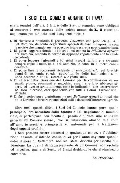 Bollettino del comizio agrario del circondario di Pavia