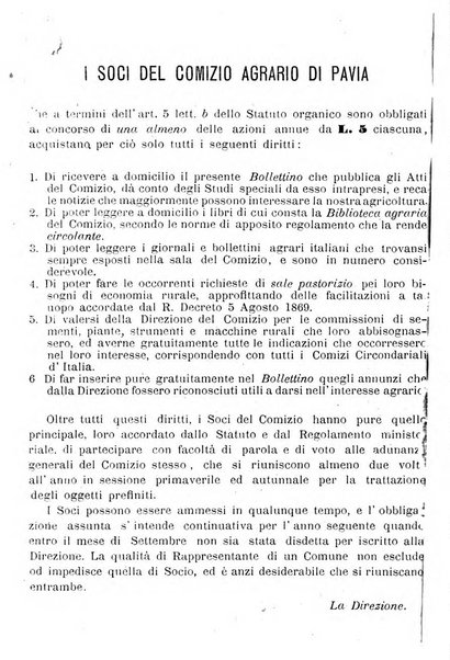 Bollettino del comizio agrario del circondario di Pavia