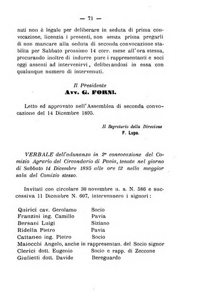 Bollettino del comizio agrario del circondario di Pavia