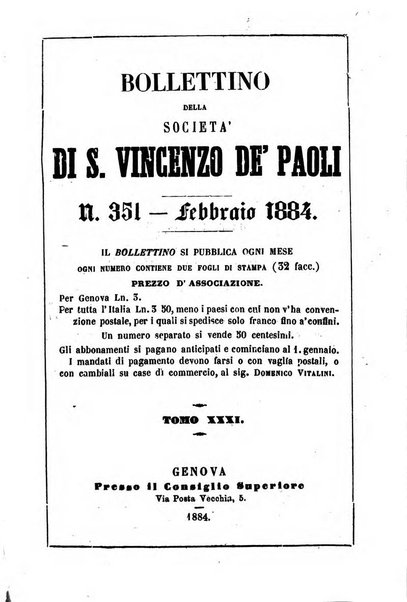 Società di San Vincenzo de' Paoli. Bollettino