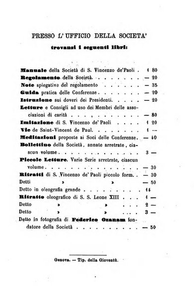 Società di San Vincenzo de' Paoli. Bollettino