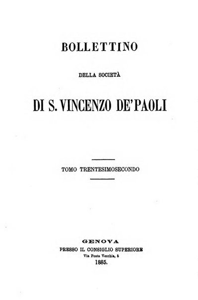 Società di San Vincenzo de' Paoli. Bollettino