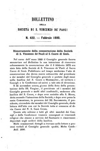 Società di San Vincenzo de' Paoli. Bollettino