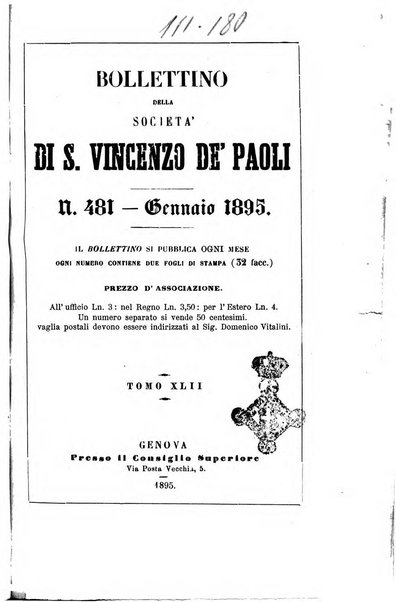 Società di San Vincenzo de' Paoli. Bollettino
