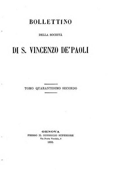 Società di San Vincenzo de' Paoli. Bollettino