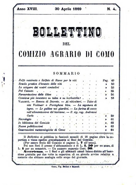 Bollettino del Comizio agrario di Como