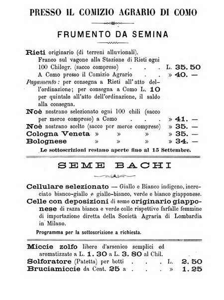 Bollettino del Comizio agrario di Como