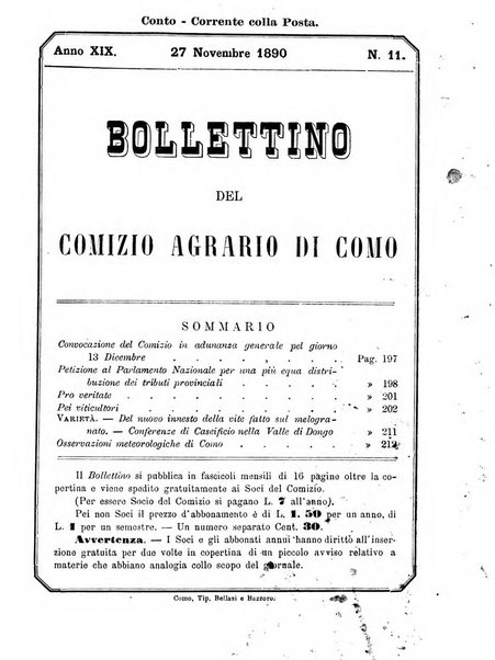 Bollettino del Comizio agrario di Como