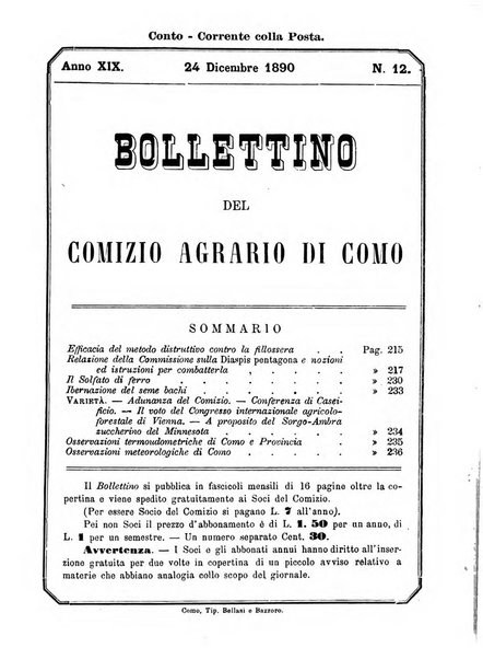 Bollettino del Comizio agrario di Como