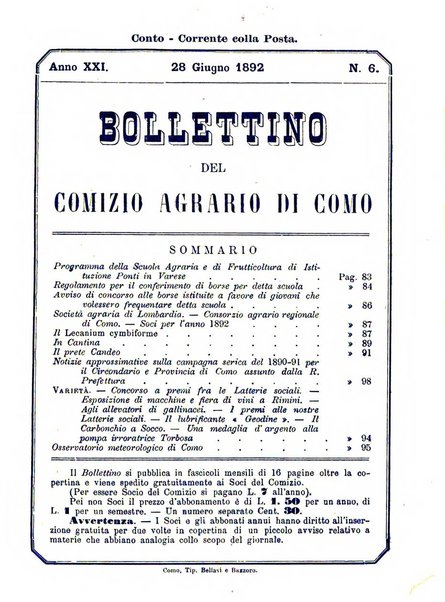 Bollettino del Comizio agrario di Como