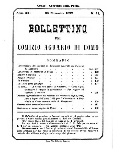 Bollettino del Comizio agrario di Como