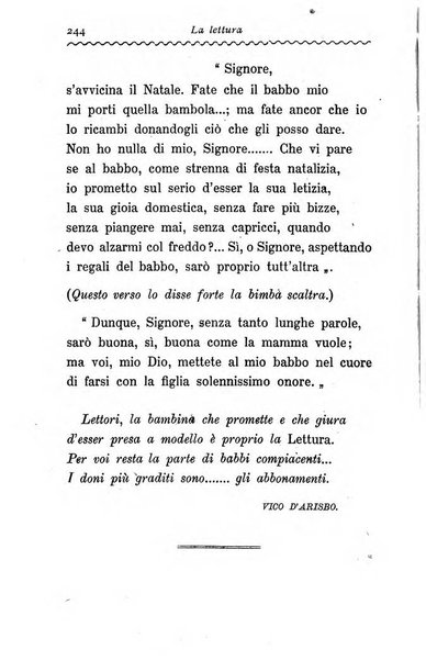 La lettura illustrata diretta da Vico d'Arisbo