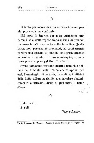 La lettura illustrata diretta da Vico d'Arisbo