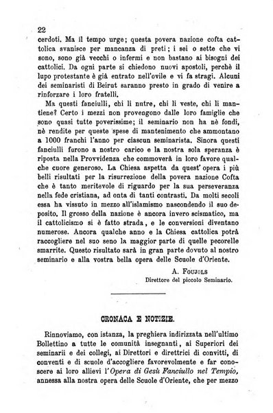 Opera le scuole d'oriente bullettino periodico