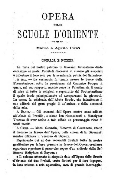 Opera le scuole d'oriente bullettino periodico