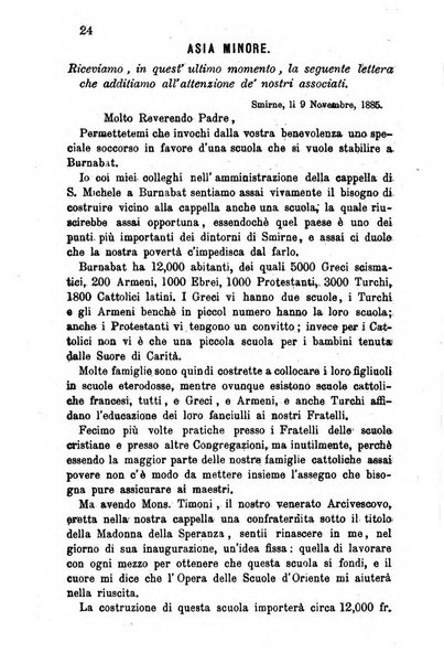 Opera le scuole d'oriente bullettino periodico