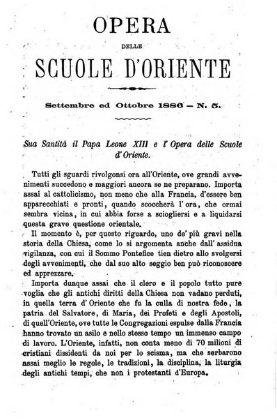 Opera le scuole d'oriente bullettino periodico