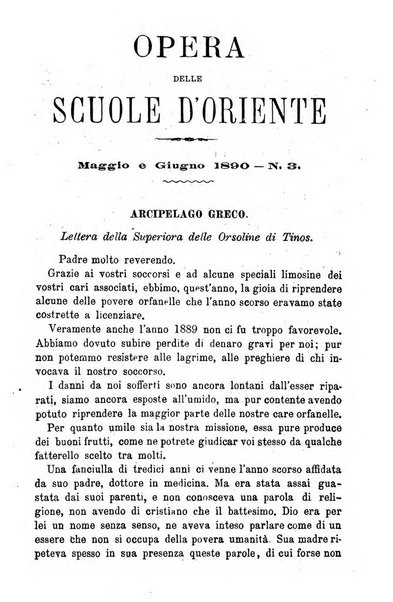 Opera le scuole d'oriente bullettino periodico