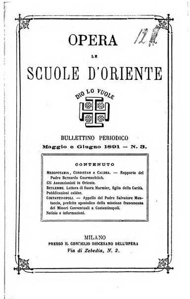 Opera le scuole d'oriente bullettino periodico