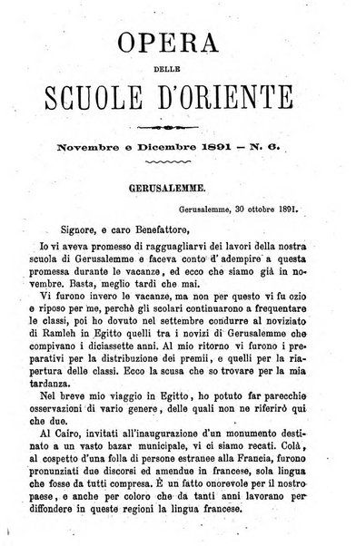 Opera le scuole d'oriente bullettino periodico