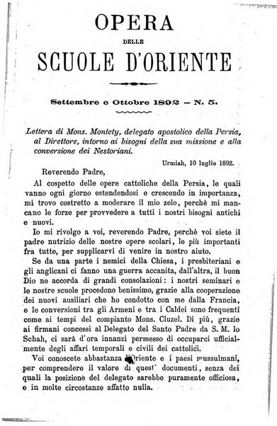 Opera le scuole d'oriente bullettino periodico