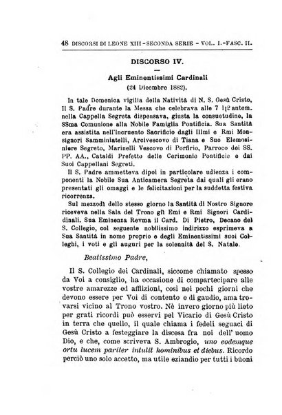 La voce di Leone 13. nei giorni del dolore ossia discorsi pronunciati in Vaticano