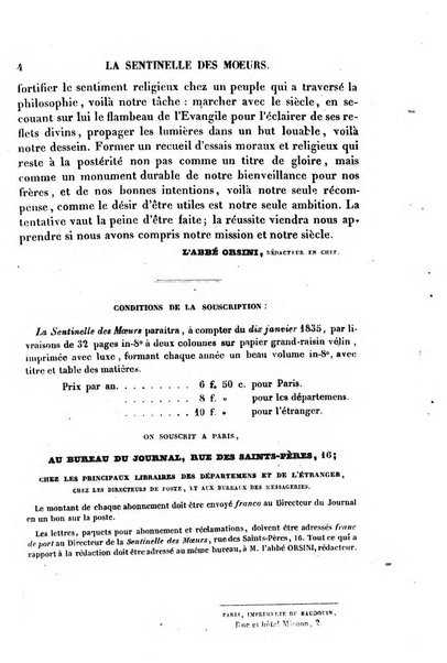 Le Moniteur de la religion sentinelle des moeurs journal hebdomadaire