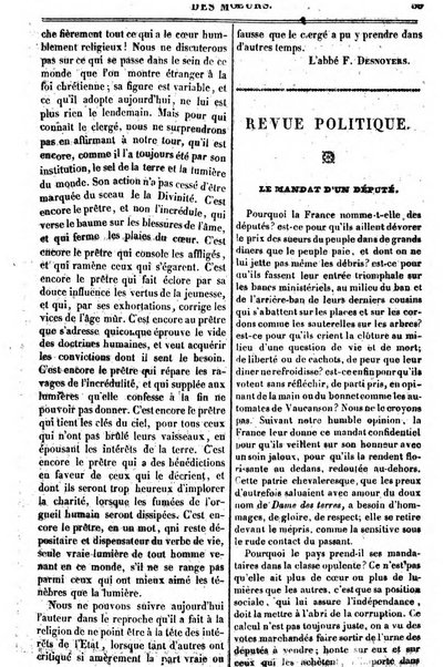 Le Moniteur de la religion sentinelle des moeurs journal hebdomadaire