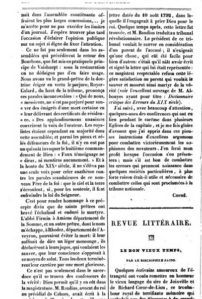 Le Moniteur de la religion sentinelle des moeurs journal hebdomadaire