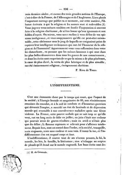 Le Moniteur de la religion sentinelle des moeurs journal hebdomadaire