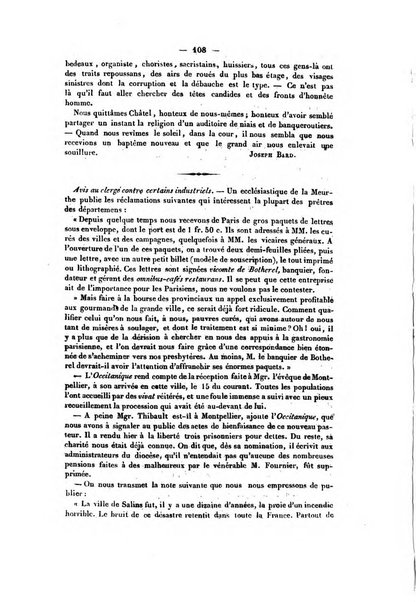 Le Moniteur de la religion sentinelle des moeurs journal hebdomadaire