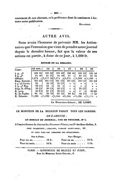 Le Moniteur de la religion sentinelle des moeurs journal hebdomadaire