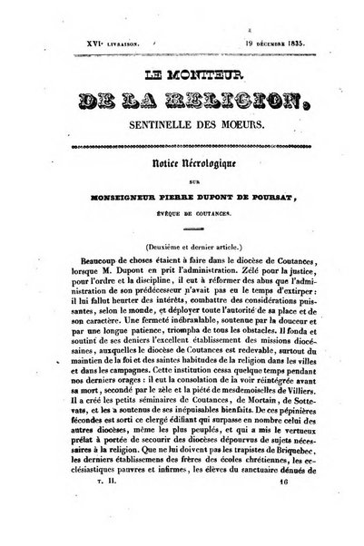 Le Moniteur de la religion sentinelle des moeurs journal hebdomadaire