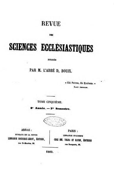 Revue des sciences ecclésiastiques