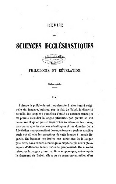 Revue des sciences ecclésiastiques