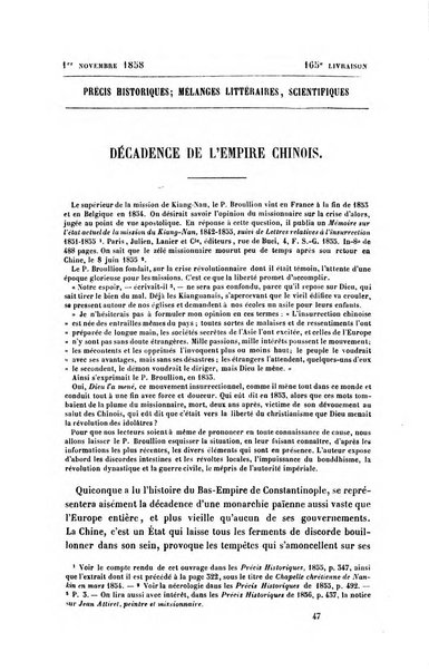 Collection de précis historiques mélanges littéraires et scientifiques