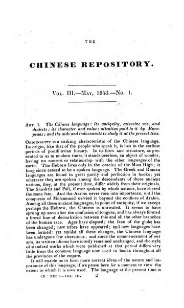 The Chinese Repository