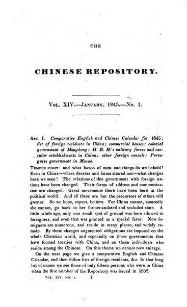 The Chinese Repository