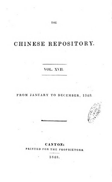 The Chinese Repository