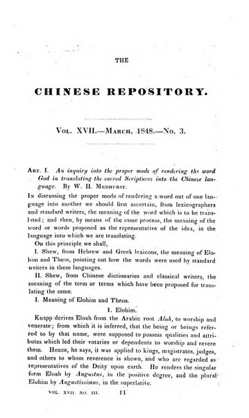 The Chinese Repository