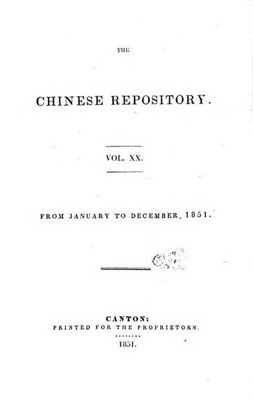 The Chinese Repository