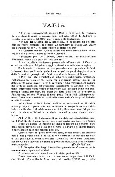 Forum Julii rivista di scienze e lettere