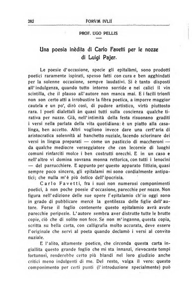 Forum Julii rivista di scienze e lettere