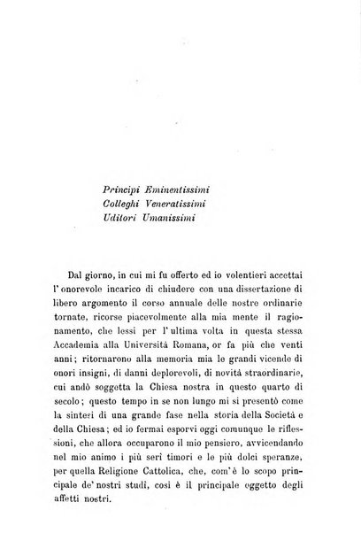 Accademia di religione cattolica dissertazioni lette negli anni 1879-1892