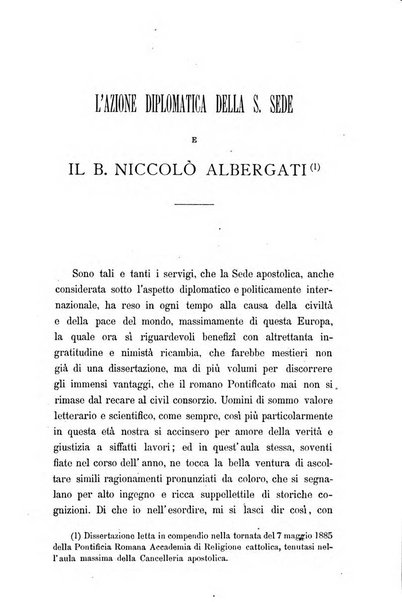 Accademia di religione cattolica dissertazioni lette negli anni 1879-1892