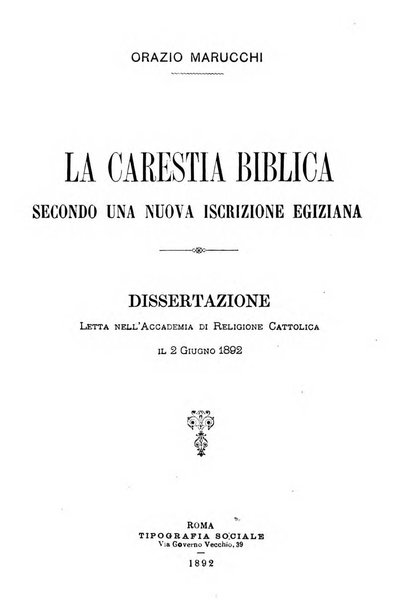 Accademia di religione cattolica dissertazioni lette negli anni 1879-1892