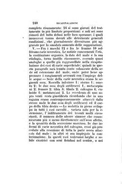 Statistica medico-chirurgica degl'infermi curati con le acque termo-minerali di Gorgitello nell'Ospizio del Pio Monte della Misericordia in Casamicciola nella state dell'anno..